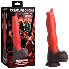 Ramming Hound Thrusting & Vibrating Silicone Dildo